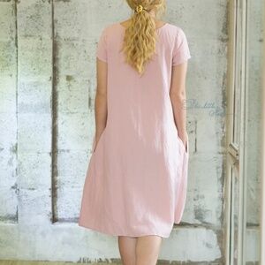 Anthropologie x Sandwich_ Mini Dress Drawstring collar Peach Pink Oversized S